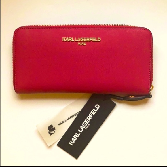 Karl Lagerfeld Handbags - KARL LAGERFELD PARIS RED LEATHER WALLET 👛